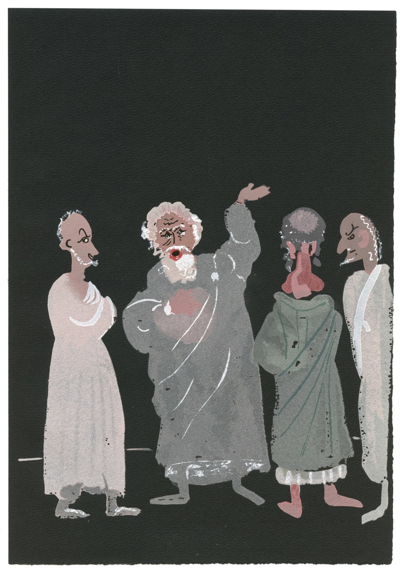 Andre Derain pochoir "Salome" 1938: Medium: pochoir (after the gouache). This pochoir illustrates a scene from Oscar Wilde's "Salomé". It was printed in 1938 at the atelier Saudé of Paris and published by The Limited Editions