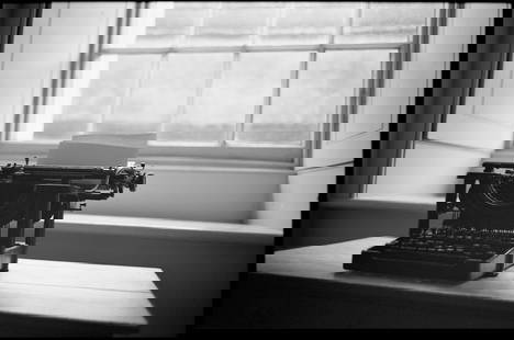 Edition 4/10 - Typewriter; 2014: Edition 4/10 - Typewriter, Ickworth Hall, Silver Gelatin Photograph Edition of 10 + 5 APs. Front: Signature and edition number with artists blind stamp. Back: Ink stamp and print details. Mounted: 40