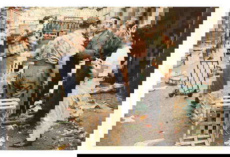 Paris Street Market 20x30" Archival Pigment Print: Description Paris Street Market 20x30" Archival Pigment Print Workers at a street market in the Rue de Seine/Rue de Buci, Paris. From the series Paris in Colour, 1956–1961. Photo by Peter