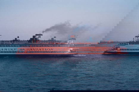 New York Ferry ' By Michael Ochs C Type: Description ' New York Ferry ' by Michael Ochs A Department of Marine & Aviation ferry on the river in New York City, July 1965. (Photo by Pix/Michael Ochs Archives/Getty Images) Paper size 10 x