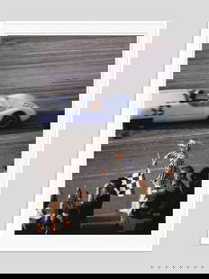 Slim Aarons 'Checkered Flag' 1963 Oversize White Frame C Type Print: Description Slim Aarons 'Checkered Flag' 1963 Oversize White Frame c type print The checkered flag signals the end of the race during the 1963 Nassau Speed Week. (Photo by Slim Aarons/Hulton