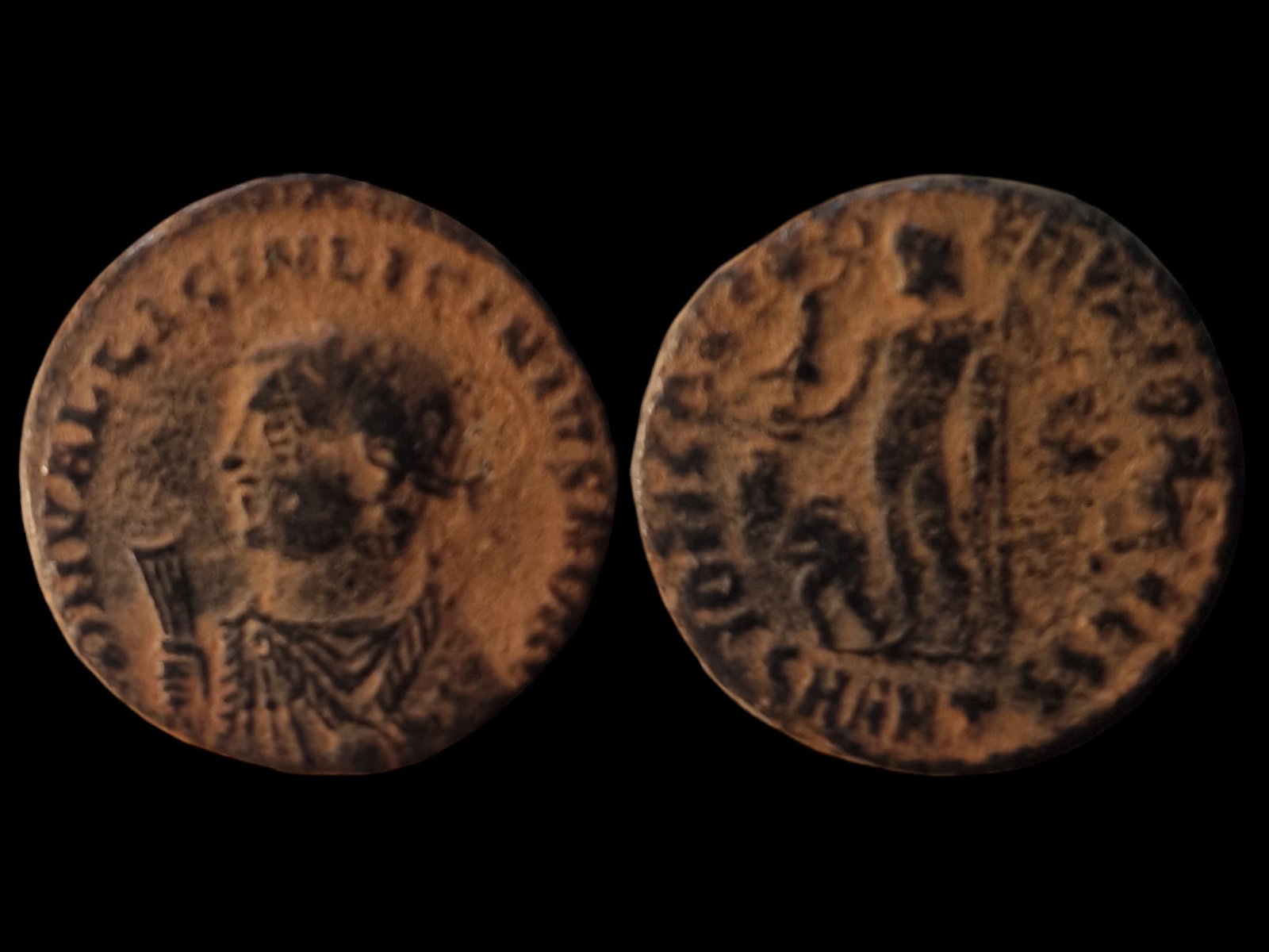Roman Empire: Title: Roman Empire Description: Licinius I, 308-324 AD, Cyzicus Mint Obverse: Bust of Licinius I with imperial regalia. Reverse: Jupiter holding Victory on globe; "IOVI CONSERVATORI AVGG," with "SMK"