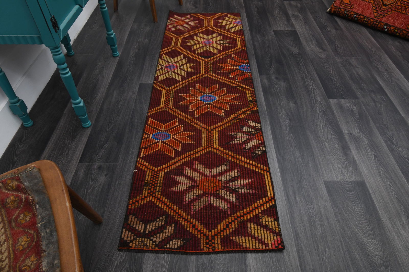 2.2x7 Ft, TURKISH Rug, Vintage (1 of 9)