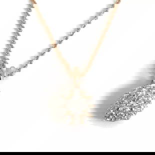 Round Diamond Halo Pendant Necklace 14K Pink Rose Gold, .44 CTW: Round Diamond Halo Pendant Necklace 14K Pink Rose Gold, .44 CTW Make a statement with this gorgeous necklace. Please let us know if you have any questions. Diamonds: 11 round brilliant cuts, .44 ctw,
