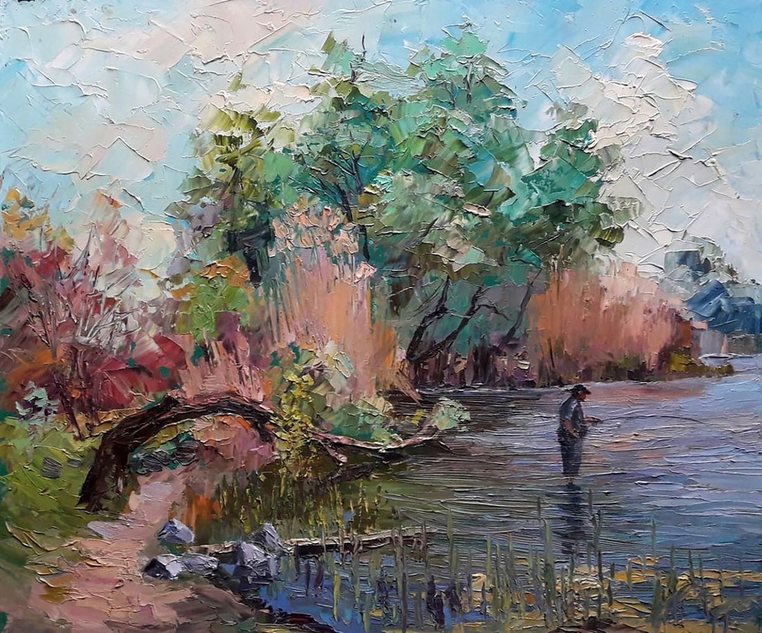Oil painting Morning fishing Boris Serdyuk (1 of 7)