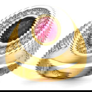 14k with Rhodium CZ and Oval Red CZ Men's Ring: 14k with Rhodium CZ and Oval Red CZ Men's Ring 14k Yellow & Rhodium 6.84 Grams Size 10 Reserve: $975.00 Shipping: Domestic: Shipping rates are determined by destination International: Foreign shipping