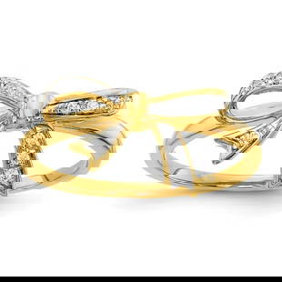 14k with Rhodium Diamond Bow Ring: 14k White Gold with Rhodium Diamond Bow Ring 14k Yellow & Rhodium 1.95 Grams Size 7 ay-500-1075mr Diamond Weight .05 Ct Reserve: $375.00 Shipping: Domestic: Shipping rates are determined by destinatio