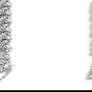 14K- White Gold Puffed Wheat Chain Necklaces: 14K White Gold Polished Solid 7.5mm Puffed Wheat 20 Inch Chain Rhodium Plated 20 Inches Width 7.5 MM Reserve: $13,500.00 Shipping: Domestic: Shipping rates are determined by destination International: