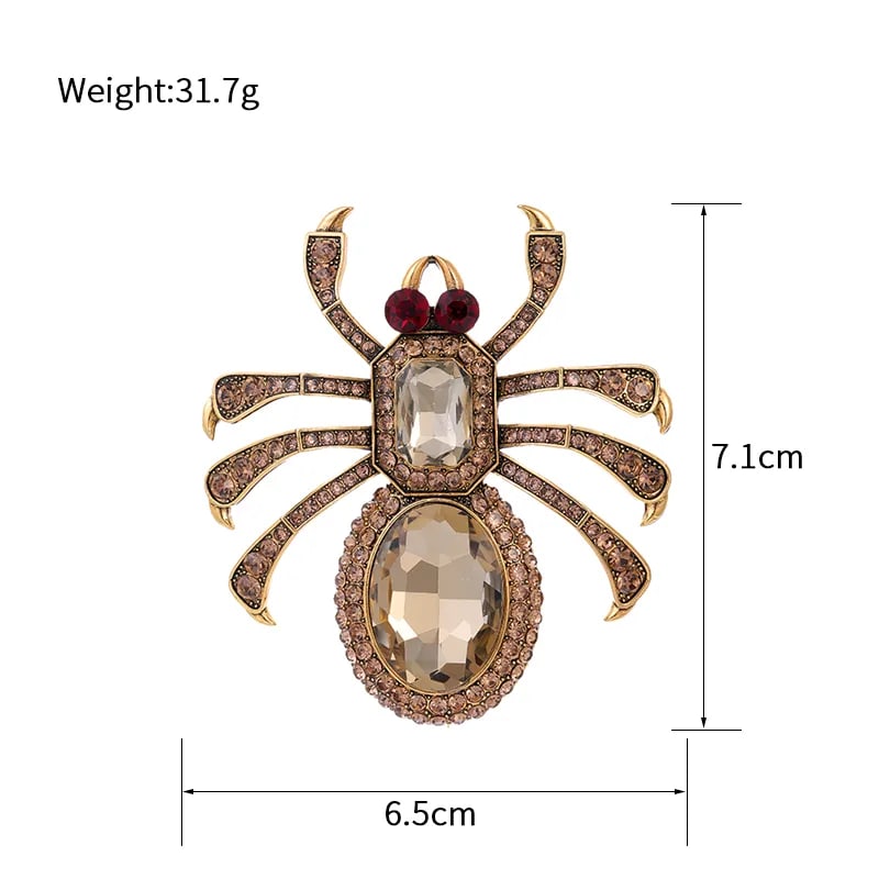 Vintage Rhinestone spider Brooch zircon stone (1 of 1)