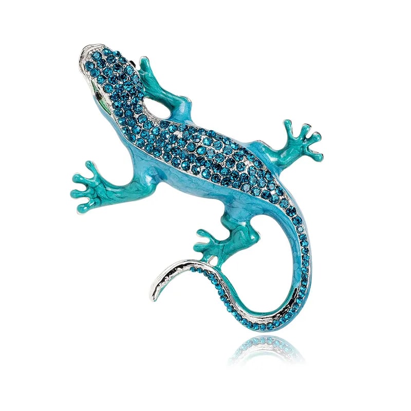 Vintage Rhinestone Lizard Brooch zircon stone (1 of 2)