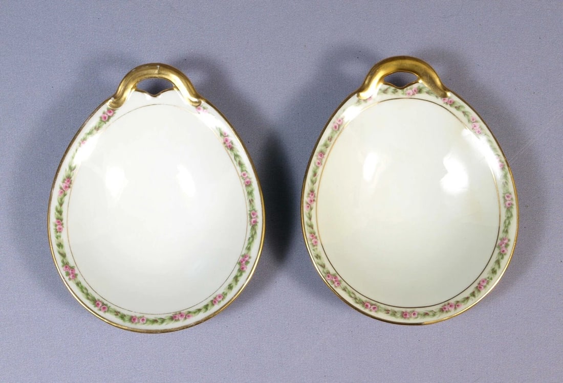 Limoges France CH Field Haviland GDA Bonbon Nuts Dish Trays Shell Rose Garland (1 of 4)