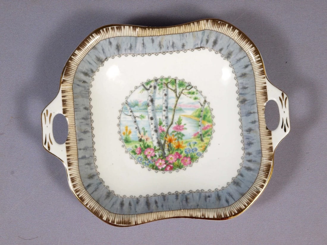 Royal Albert Silver Birch Serving Nut Relish Dish Tray Handles England (1 of 4)