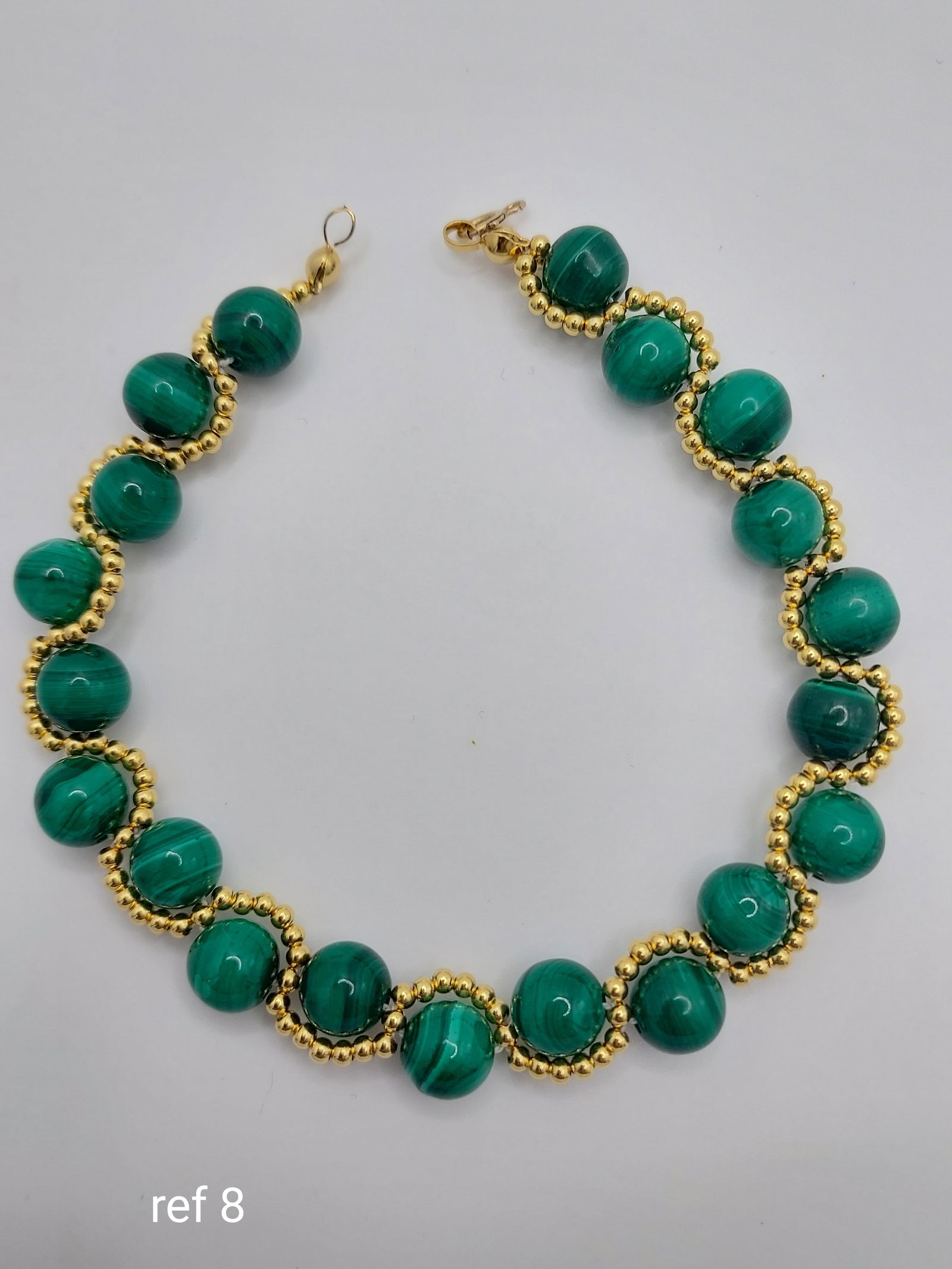 Italian bracelet with malachite and 18k yellow gold clasp. (1 of 4)