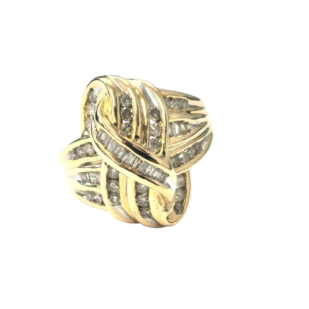 Art Deco Style Womens 2.10 Carat Diamond Engagement Ring in 14k Yellow Gold. (1 of 4)