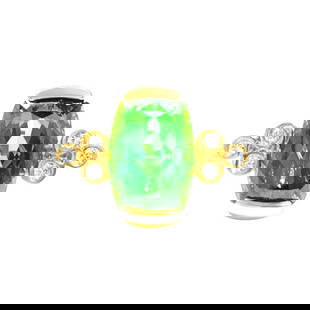 14K Gold, 4.00 CT Green Tourmaline and Diamond Ring: 14K yellow gold(tested) 4.00 carat Green Tourmaline, set in channel setting. 100% natural earth mined tourmaline. 0.21 carat side diamonds. VS clarity and F-G color diamonds. 100% natural earth mined