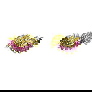 Natural 1.70 Carat Ruby Diamond Earrings in 14k Gold: Metal: 14k yellow gold. 1.00 carat diamonds, VS-SI clarity and G color. Round brilliant cut diamonds. 0.70ct ruby. Marquise cut set in prongs. 100% natural earth mined precious gemstones. Excellent