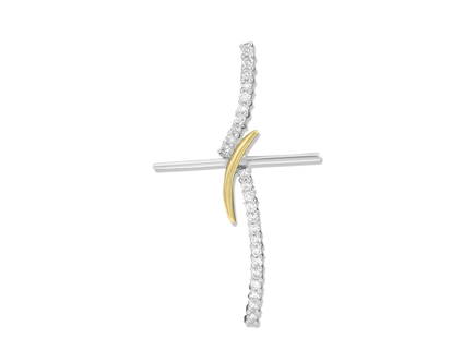 18k Gold Two Tone, 0.80 Carat VS/G Diamond Cross: 18k White Gold and yellow gold, two-tone Diamond cross. VS clarity and G color 0.80 carat diamonds. Very good luster and good color. Excellent jewelry to gift at engagements, weddings, anniversaries,