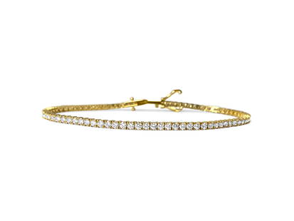 Unisex 4.00ct VVS Diamond Tennis Bracelet: Metal: 14k yellow gold. Diamonds: 4.00cwt. VVS-VS clarity. H color. 100% natural earth mined diamonds. Round brilliant cut set in prongs. Gorgeous finish and shine. Top of the line diamond tennis