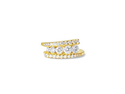 Vintage 1.10 Ct Graduating Diamond Engagement Ring for Her: Metal: 14k yellow gold. Diamonds: 1.10cwt. VS-SI clarity. F-G color. Round brilliant cut. 100% natural earth mined diamonds. Womens diamond engagement ring. Gorgeous shine and shimmer. Vintage