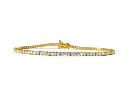 3.52ct VVS Diamond Tennis Bracelet Unisex: Metal: 14k yellow gold. Diamonds: 3.52cwt. VVS-VS clarity. H color. 100% natural earth mined diamonds. Round brilliant cut set in prongs. Gorgeous finish and shine. Top of the line diamond tennis