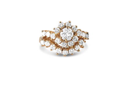 14K Gold 2.00ct Diamond Engagement Ring: Metal: 14k yellow gold. Center Diamond: 0.70cts, G color and SI2 clarity. Side Diamonds: 1.30cts, G color and VS-SI clarity. TCW of all diamonds: 2.00cts. Cut: Round brilliant cut. All diamonds are