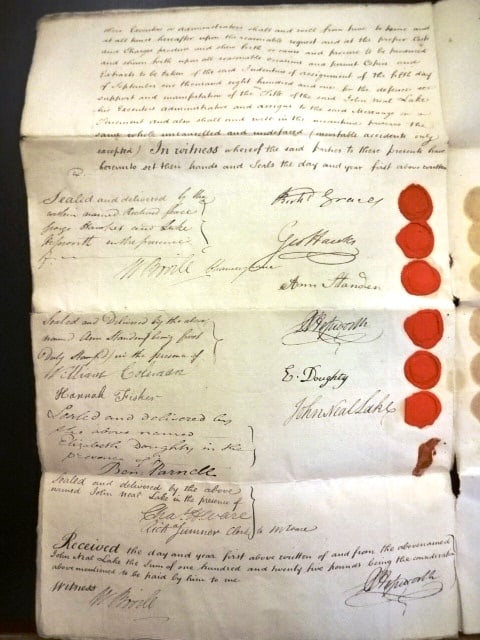 1802 Manuscript London Indenture Seals (1 of 2)