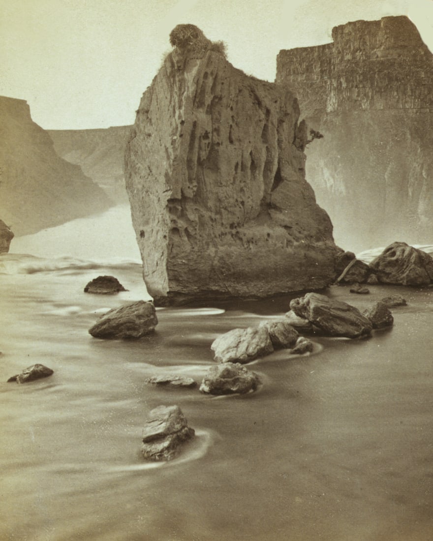 1874, Shoshone Falls, Snake River, Idaho, by Timothy O'Sullivan: Title: 1874, Shoshone Falls, Snake River, Idaho, by Timothy O'Sullivan Artist/Source: Timothy O Sullivan Date: 1874 Dimensions: 10X8 Description: || UNITED STATES SHIPPING ONLY! || This lot is a Dye B