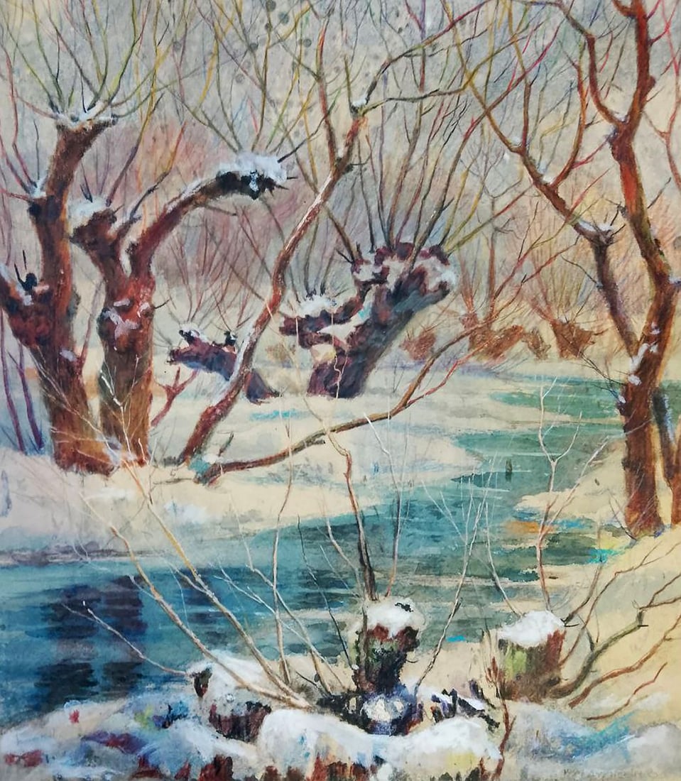 Oil painting Frozen river Anatolii Tinhkhevich (1 of 5)