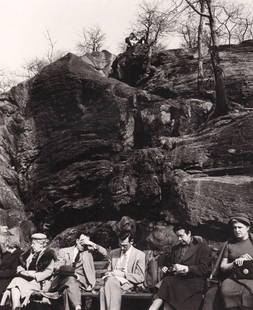 DIANE ARBUS - People on a Bench, Central Park, NYC, 1956: Artist: DIANE ARBUS Print Title: People on a Bench, Central Park, NYC, 1956 Medium: Duotone Print Printed 2000’s in Germany Image size (inches) approx. 11 x 9” Diane Arbus (1923 –197