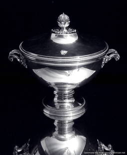 TETARD - ANTIQUE FRENCH STERLING SILVER TUREEN,1850-1899, Bowls,19th Century: Title: SOUFFLOT - 9 ANTIQUE LOUIS XVI STERLING SILVER FLATWARE SERVING PIECES Description:Direct from Paris, A Magnificent 9pc. Antique Louis XVI French 950 Sterling Silver Flatware Serving Piece Set