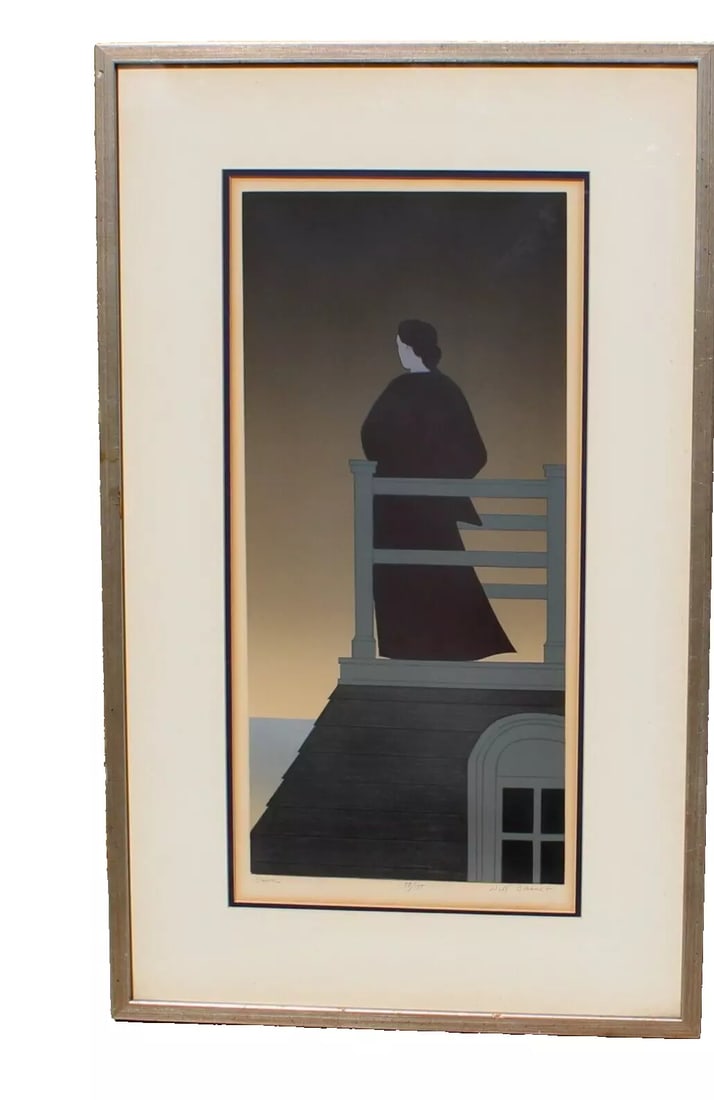 WILL BARNET "Dawn" Hand Pencil Signed Lithograph 79/175 Arches Paper Circa 1978: WILL BARNET (1911-2012). DAWN. Pencil Signed Lithograph on Arches paper, Circa 1978. 23-1/2" x 11" image sight size (framed size: 34-1/2" x 21") titled lower left in pencil: DAWN; numbered center in p