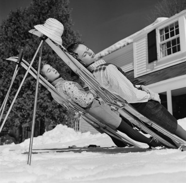 Slim Aarons 'New England Skiing' 1955 Silver Gelatin Print Framed In Black (1 of 5)