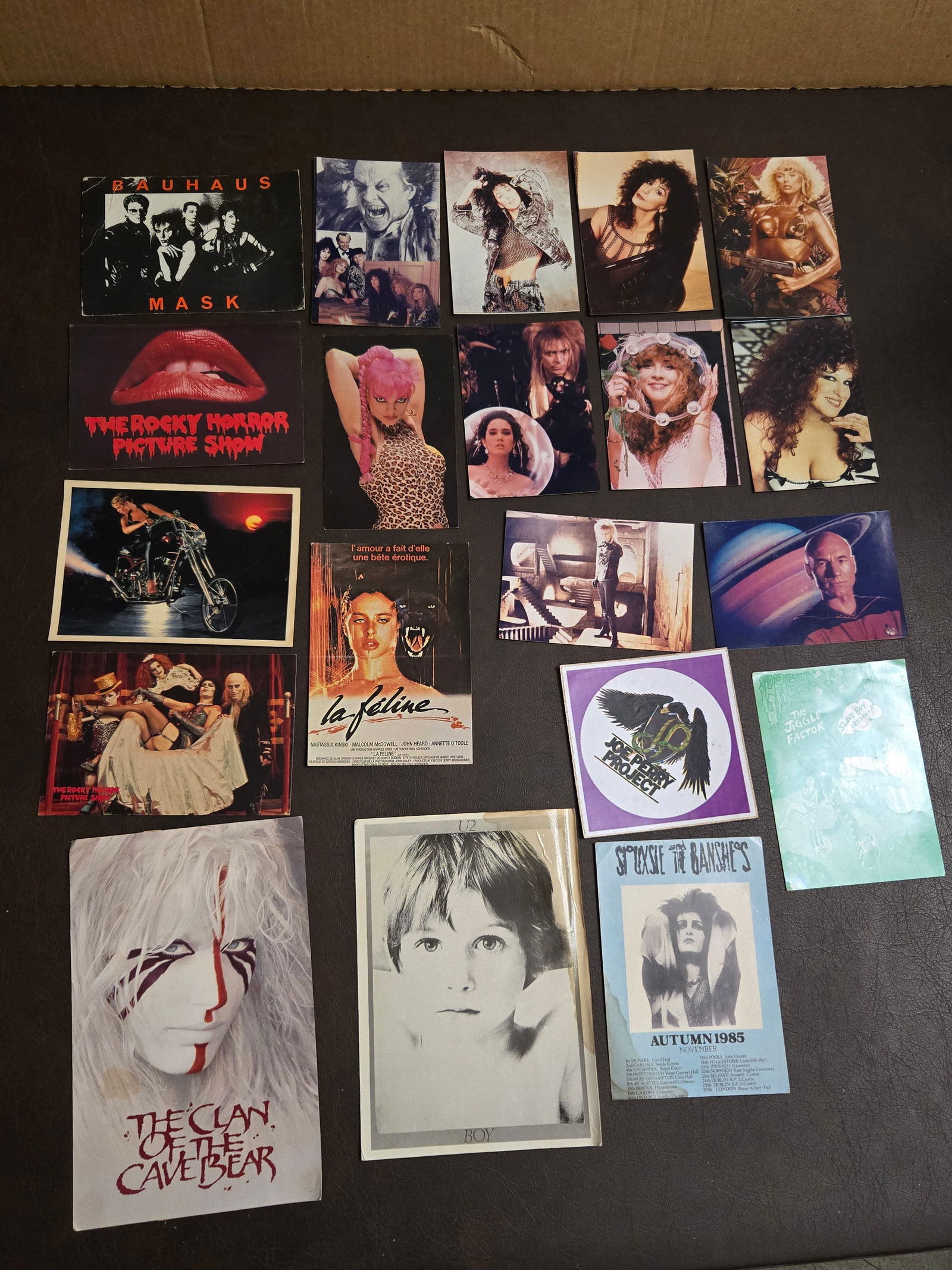 Vintage 80-90's Rock/ Horror Mix Stuff: Title: Vintage 80-90's Rock/ Horror Mix Stuff Origin: USA Date/Period: 80-90's Description: 20 mix items, stickers, postcards, pictures Reserve: $25.00 Shipping: Domestic: Flat-rate of $10.00 to anywh