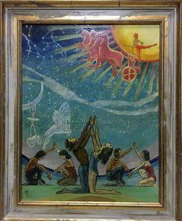 Abstract oil painting Folk traditions Strelnikov Vladimir Vladimirovich: â„–Vern 829 *** ABOUT THIS PAINTING *** * TITLE: "Folk traditions" * ARTISTS: Strelnikov Vladimir Vladimirovich * SIZE: 63x46.8 cm/'24.80x18.42 inches', frame size: 77x63 cm/'30.31x24.80 inches' *