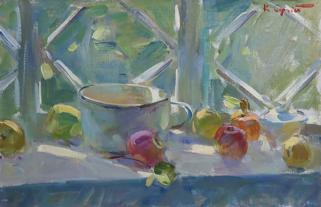 Oil painting On the porch Serg Kovalenko (1 of 1)