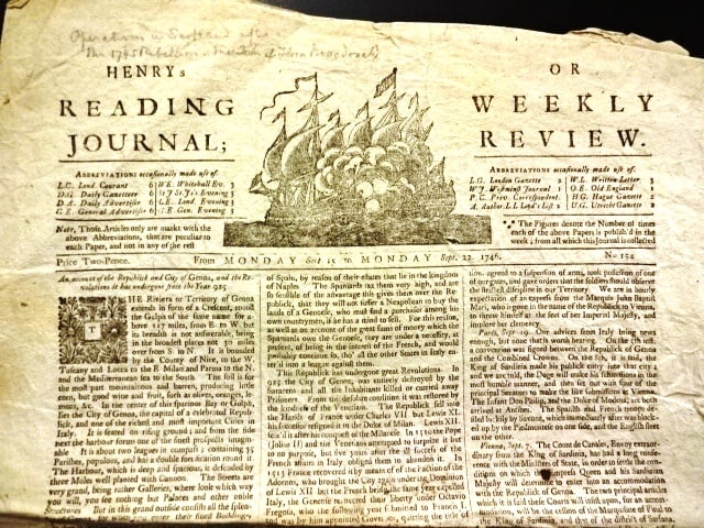 1746 Henrys Reading Journal Scottish Rebellion (1 of 5)