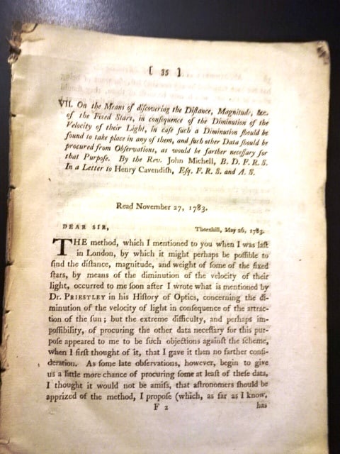 1783 Measurement of Fixed Stars Astronomy (1 of 2)