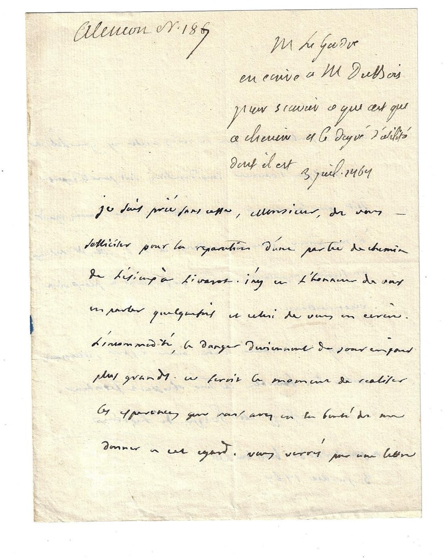 1767 Fine Autographed Letter Bishop Condorcet: A fine autographed letter of Bishop Jacques Marie de Caritat de Condorcet (1703-1783) at Paris 1767 on laid paper with beautiufl coat of arms watermark. Two pages, measures 5.5 x 7". Reserve: $20.00 S