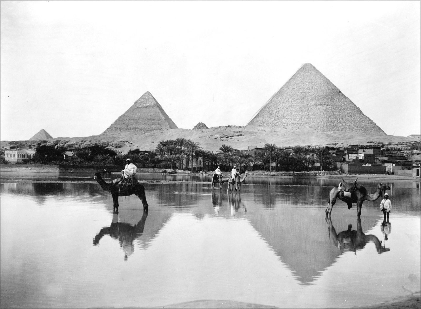 1890, 13X19" EGYPTIAN PYRAMIDS VILLAGE (1 of 1)