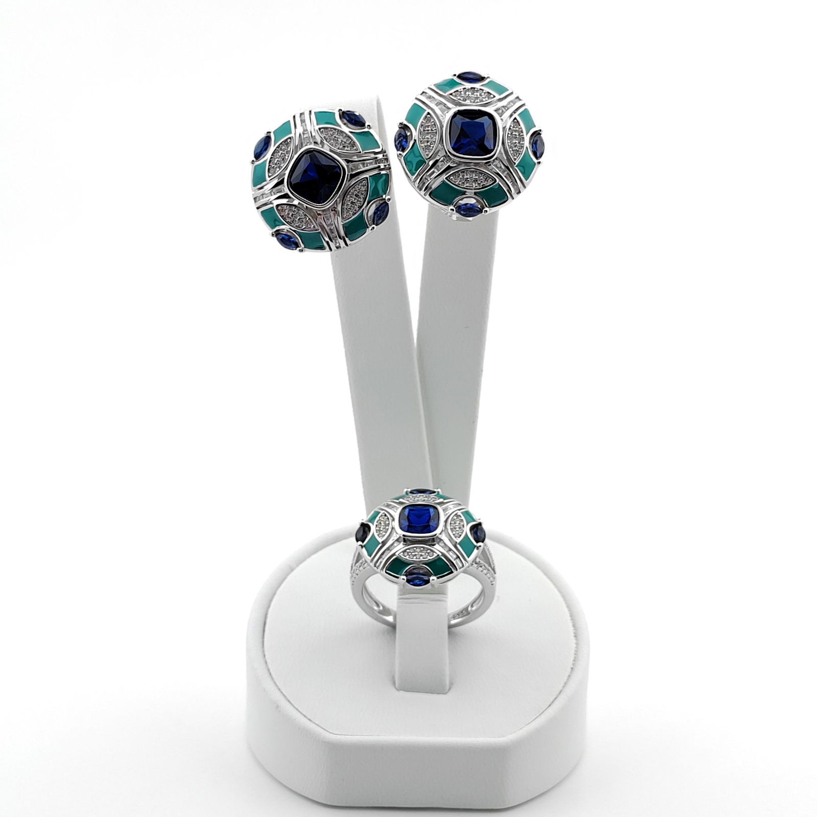 925 Silver Ring and Earring Set,Ladies Jewelry Set (1 of 16)