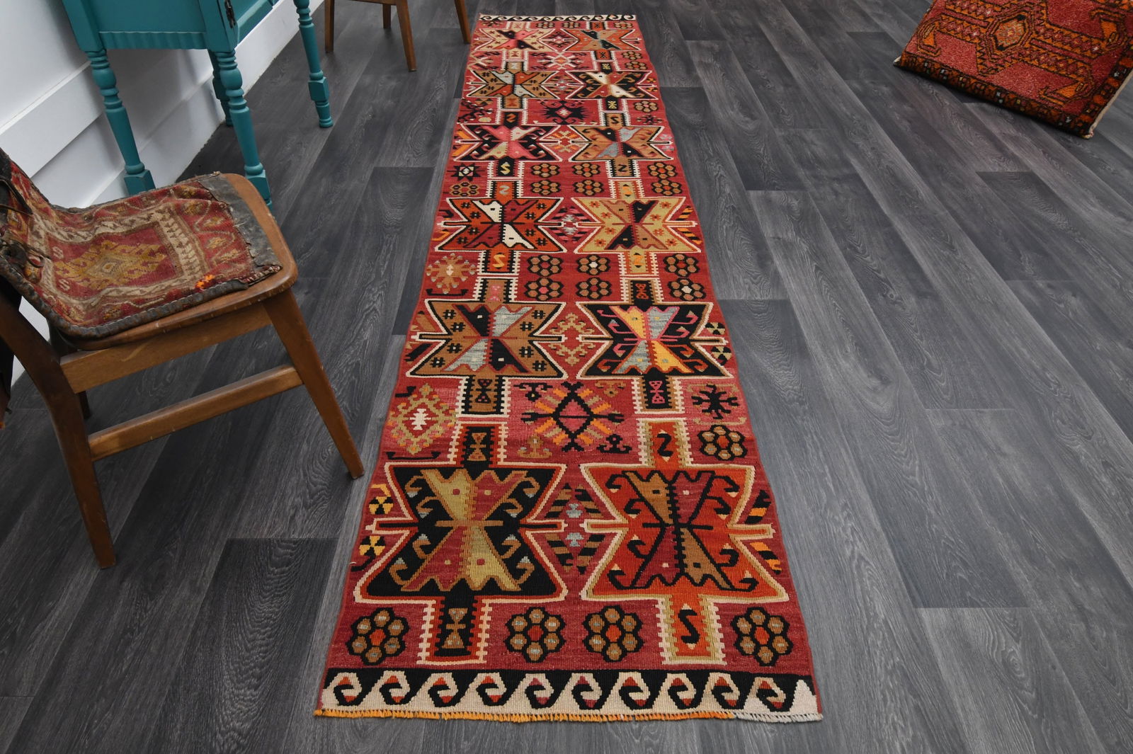 2.6x11.6 ft, TURKISH KILIM Runner (1 of 9)