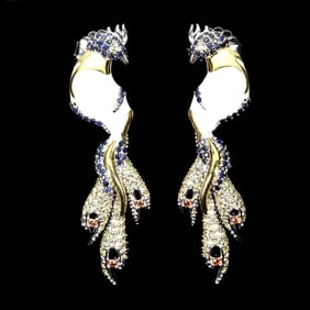 Sterling Silver Earrings with Sapphires