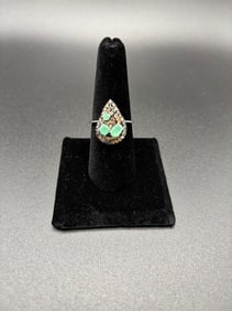 Sterling Silver ring with color sapphires and emeralds