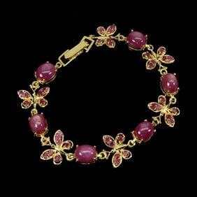 Sterling Silver Bracelet with Ruby