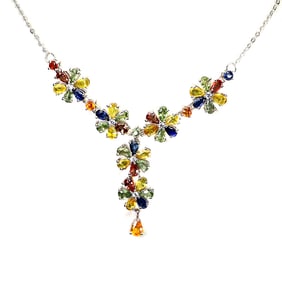 Sterling Silver Necklace with Sapphires