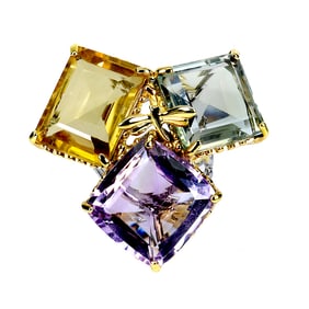 Sterling Silver Ring with Amethyst and Citrine