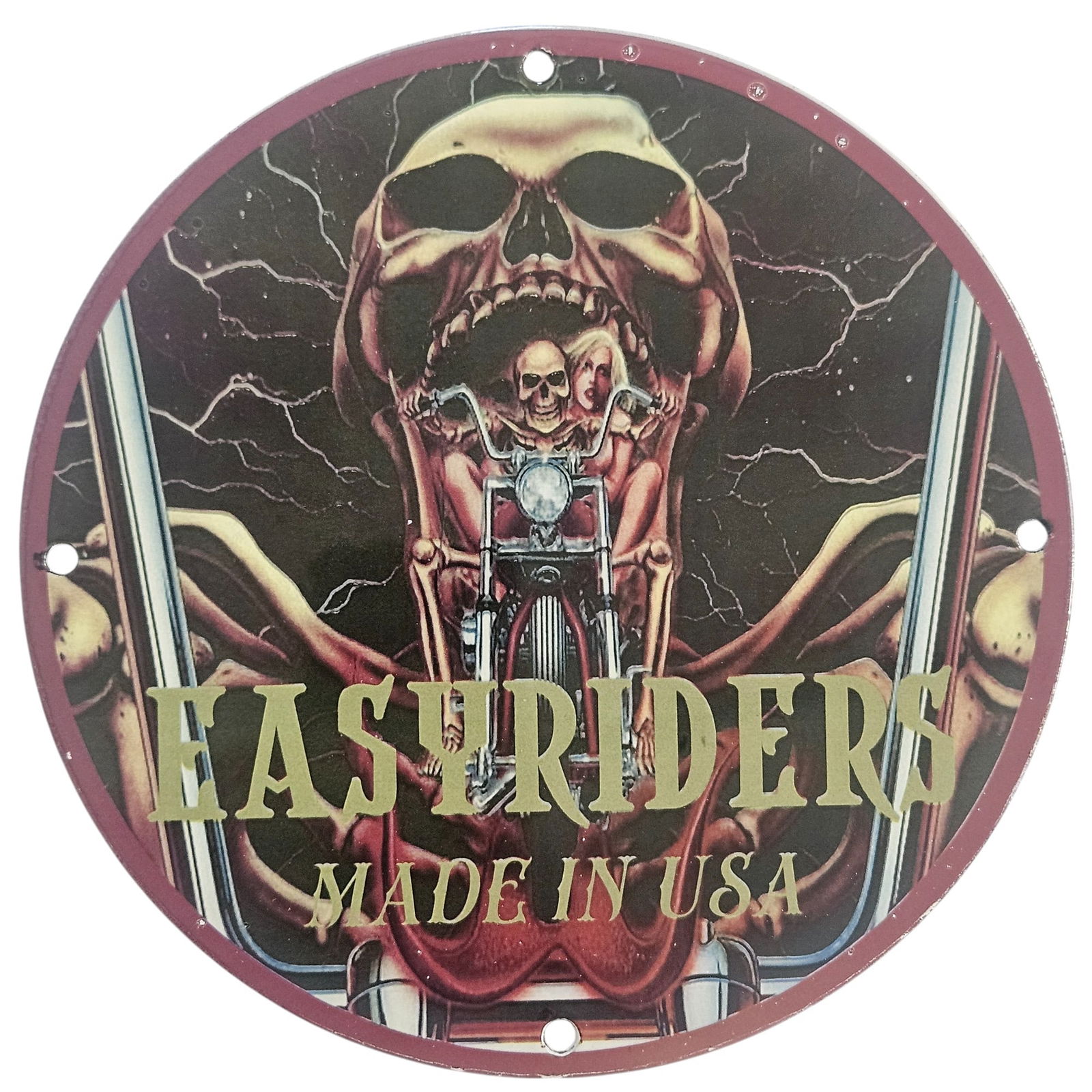 David Mann Inspired Motorcycle Collectible Porcelain Sign - Easy Riders, 8-Inch Diameter: Unlock a piece of motorcycle history with this stunning 8-inch diameter porcelain sign inspired by the legendary artist David Mann. Perfect for motorcycle enthusiasts, collectors, and anyone who appre