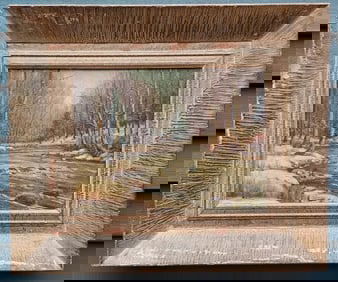 19th century woodland oil painting stream T F Seymour beautiful 19th century oil