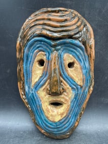 Pottery Redware Outsider Folk Art Face Mask