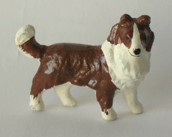 Vintage cast iron Collie paper weight.